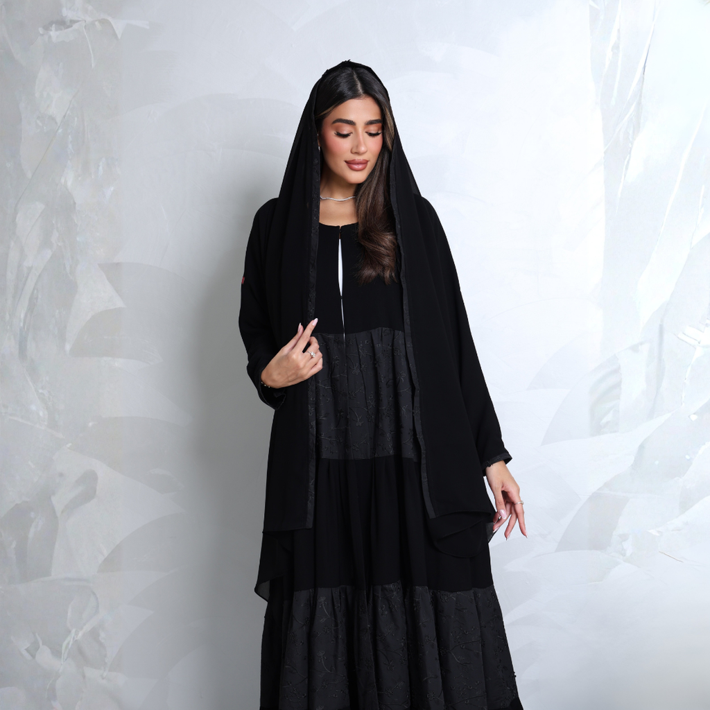 Fabric: Crepe with embroidered crepe - A10