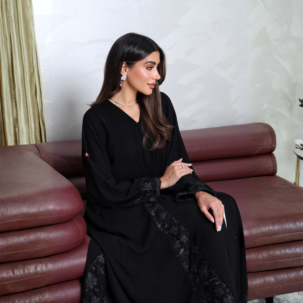 Fabric: Crepe with embroidered crepe - A2