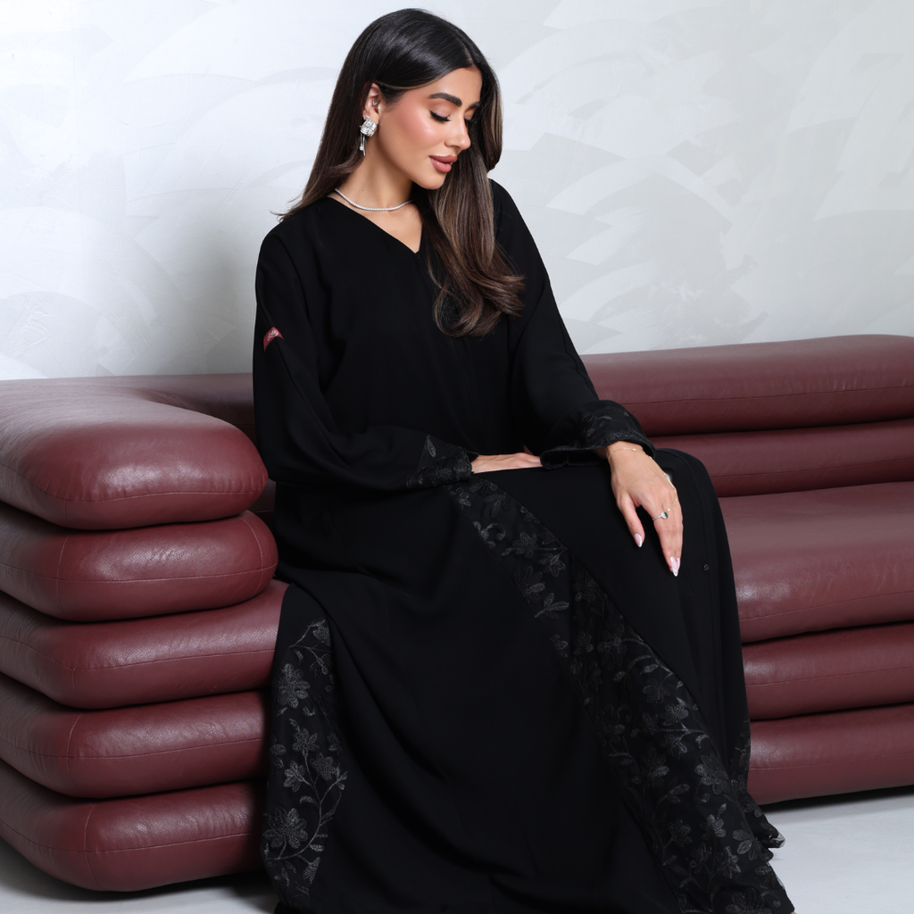 Fabric: Crepe with embroidered crepe - A2